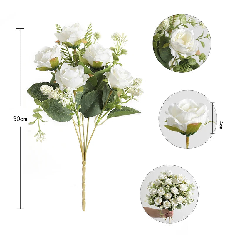 Buquê de Rosas de Seda