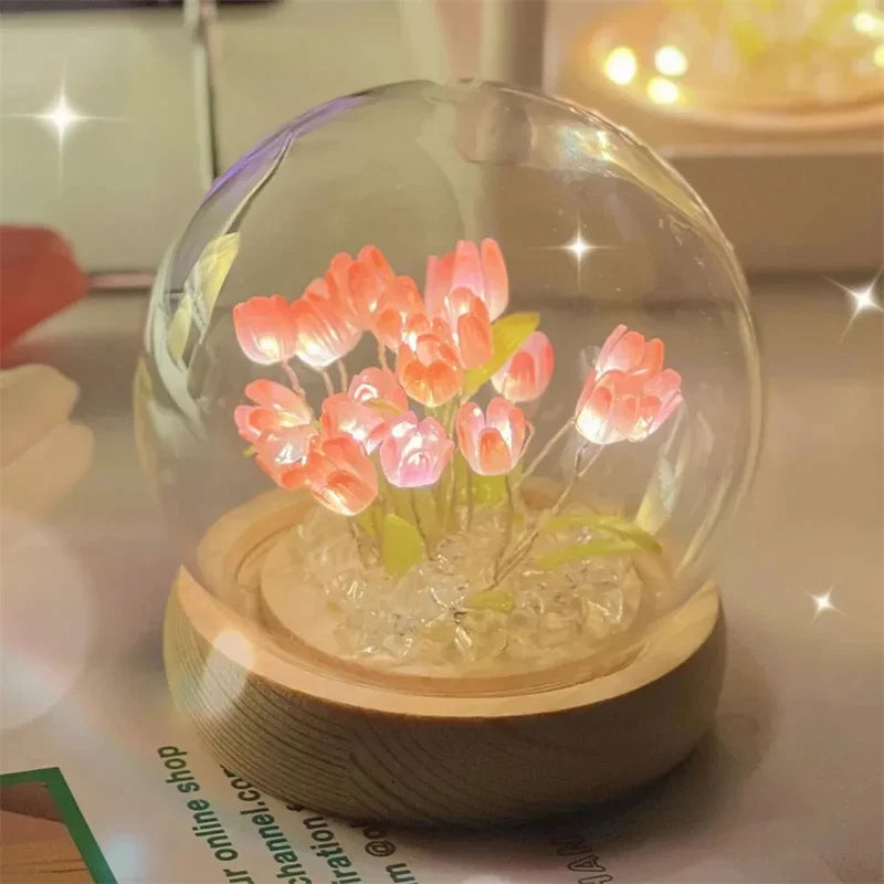 Planta Artificial Tulipa DIY Elegância Iluminada Com Led