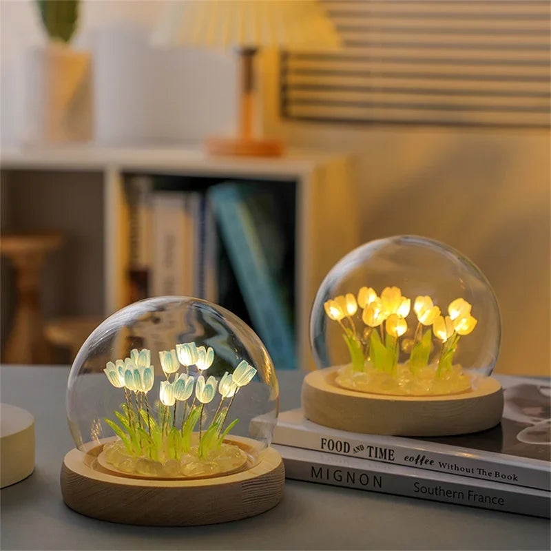 Planta Artificial Tulipa DIY Elegância Iluminada Com Led