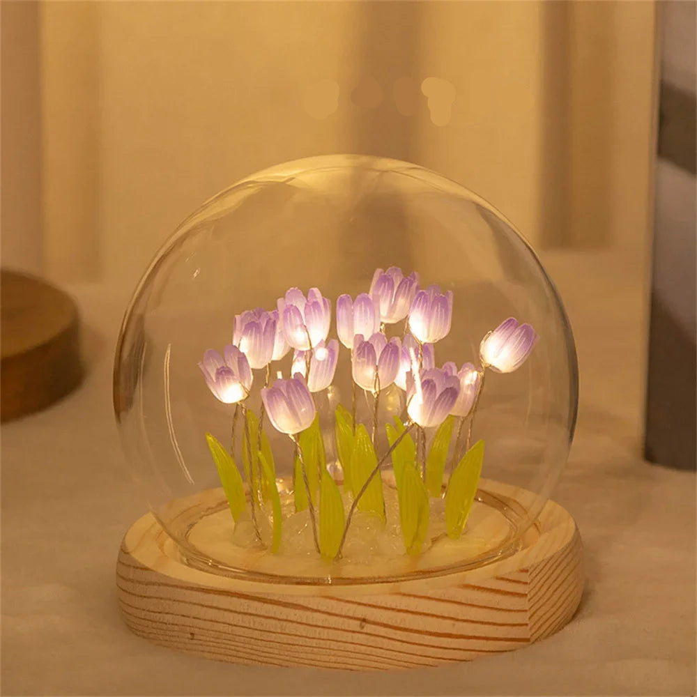 Planta Artificial Tulipa DIY Elegância Iluminada Com Led