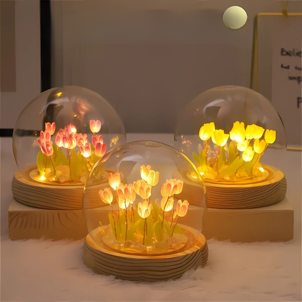 Planta Artificial Tulipa DIY Elegância Iluminada Com Led