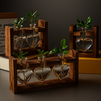 Vaso De Vidro Decorativo com Moldura de Coração - Elegância para Qualquer Ambiente