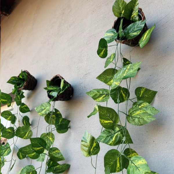 Kit 3 Pendentes - São 6 Pendentes Mais 3 Vasos Sintéticos Trançados