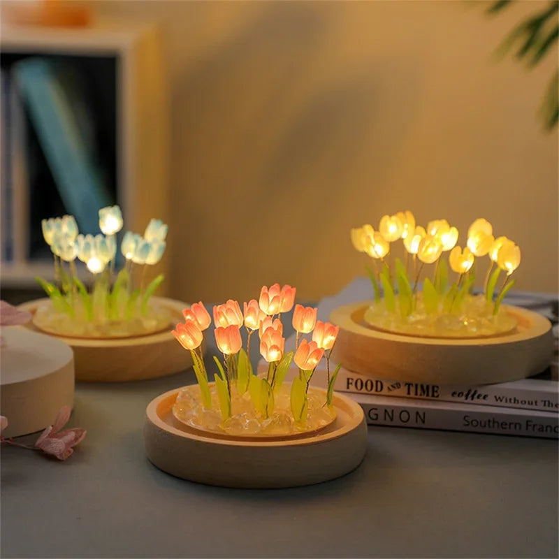 Planta Artificial Tulipa DIY Elegância Iluminada Com Led