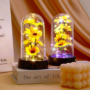 Planta Artificial Girassol Brilho Estrelado Com Led
