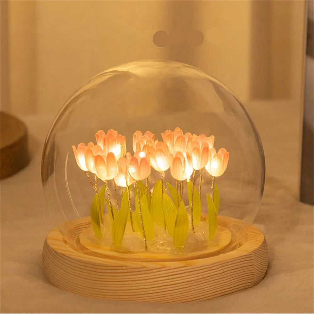 Planta Artificial Tulipa DIY Elegância Iluminada Com Led