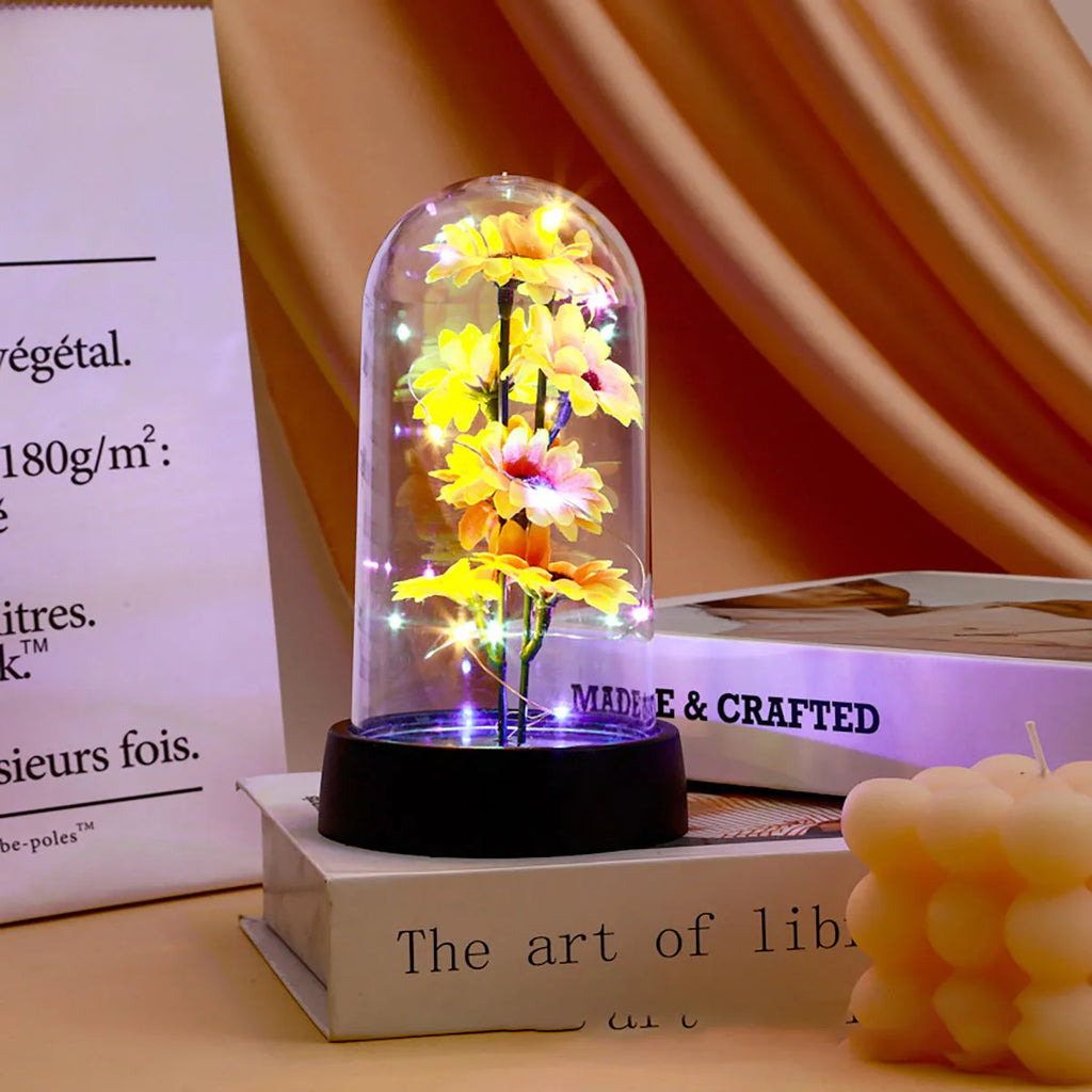 Planta Artificial Girassol Brilho Estrelado Com Led