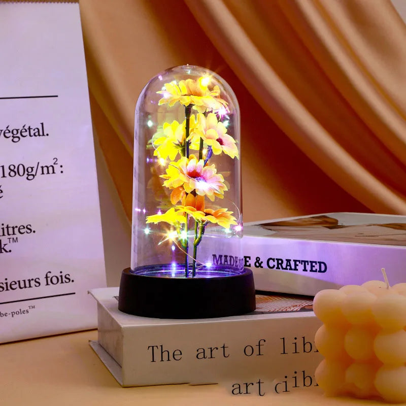 Planta Artificial Girassol Brilho Estrelado Com Led