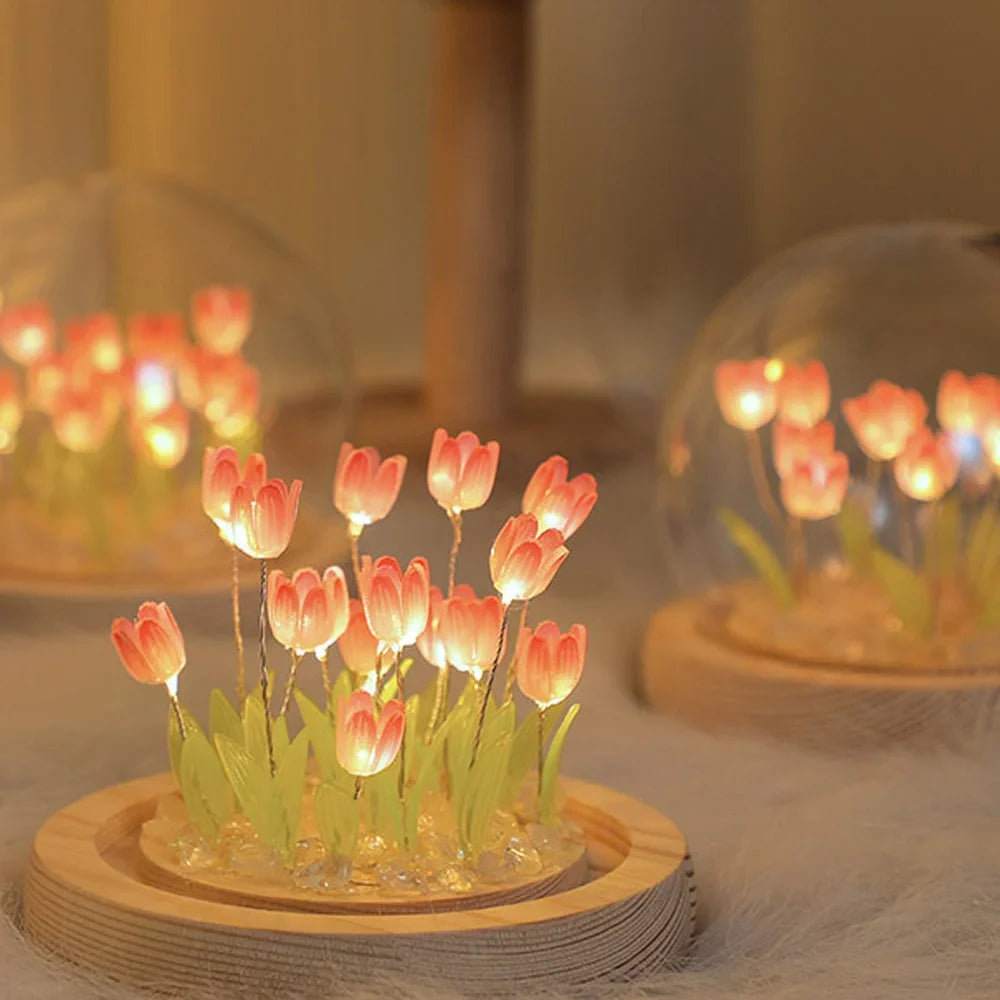 Planta Artificial Tulipa DIY Elegância Iluminada Com Led
