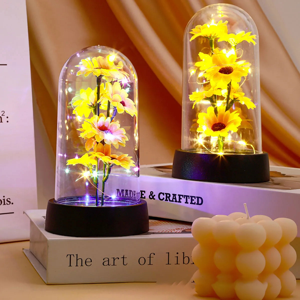 Planta Artificial Girassol Brilho Estrelado Com Led
