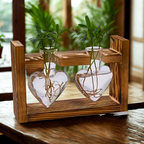 Vaso De Vidro Decorativo com Moldura de Coração - Elegância para Qualquer Ambiente